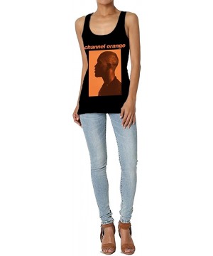 Camisoles & Tanks Frank Ocean Channel Orange Womens Super Soft Camisole Stretch Casual Premium Tank Tops Black - CI19644ZW0C