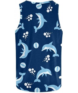 Undershirts Men's Muscle Gym Workout Training Sleeveless Tank Top Cute Animal - Multi9 - CK19COLLT75