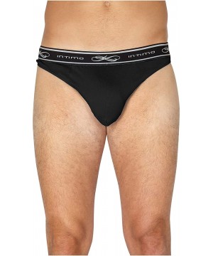 G-Strings & Thongs Mens Exposed Elastic Silk Thong - Black - CS18K7S70YS