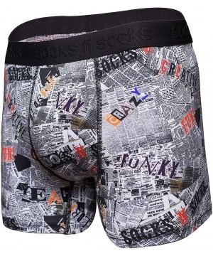 Boxer Briefs Mens Boxer Briefs-Premium Underwear for Men-Stylish & Comfortable Boxer-Gift Box - Newspaper - CA18ZWKSRHL