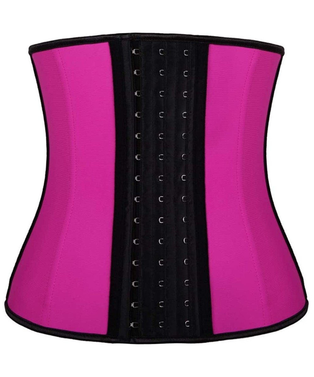 Bustiers & Corsets Women Retro Waist Corset Rubber Top Corset Steel Boned-C671 - Pink - CD190ORMICK