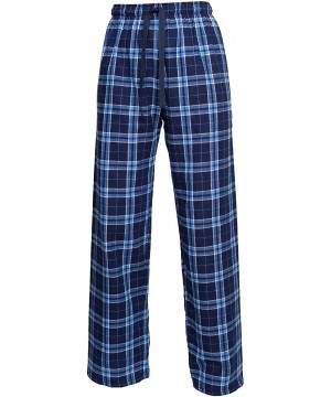 Bottoms 100% Woven Cotton Soft & Cozy Flannel Pants & Care Guide Adult - Navy/Columbia - C118CXL35ZZ