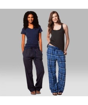 Bottoms 100% Woven Cotton Soft & Cozy Flannel Pants & Care Guide Adult - Navy/Columbia - C118CXL35ZZ