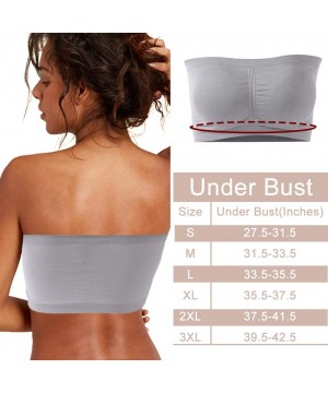 Nightgowns & Sleepshirts Women's Bandeau Bra- Seamless Tube Top Bra with Removable Pads 1-3 Pack - 1 Pack Grey Bandeau Bra - ...