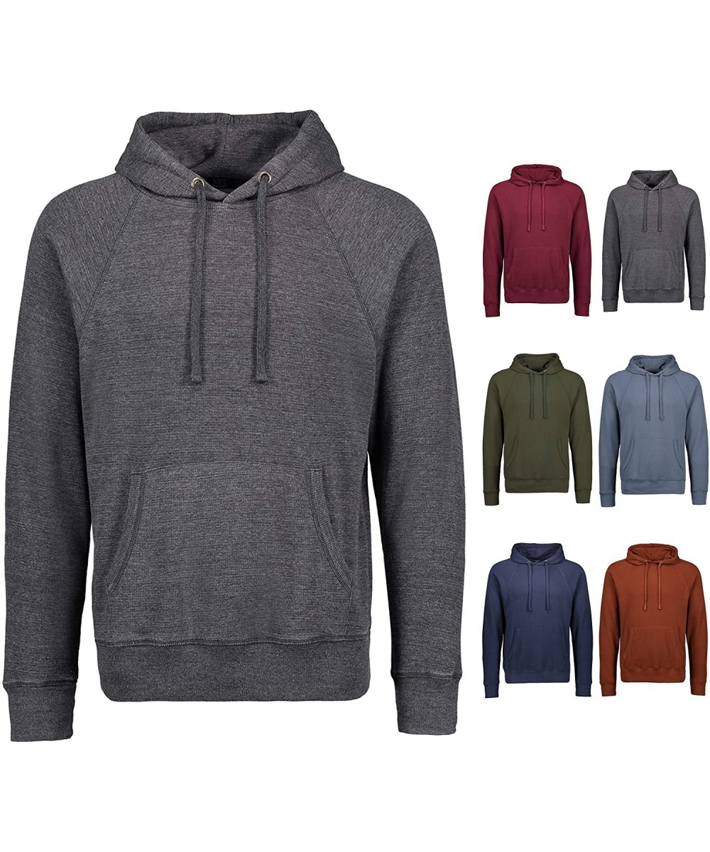 Thermal Underwear Thermal Shirts for Men Long Sleeve Hooded T Shirt-Mens Thermal Long Sleeve Shirt - Charcoal - CN19D55G0SK