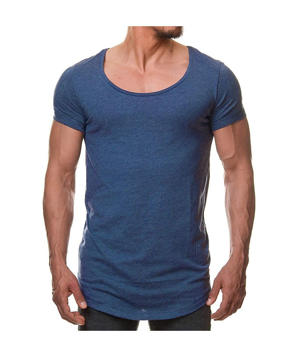 Thermal Underwear Men's Solid Yoga Performance T-Shirts Scoop-Neck Short Sleeve Tee Gym Moisture Wicking Muscle Fitness Blous...