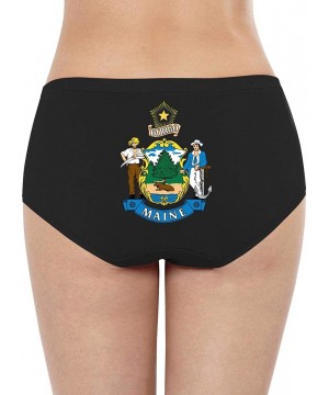 Panties Women Girls Cotton Stretch Cute Briefs Maine State Flag Pretty Breathe Bikini Panties - Maine State Flag-1 - CB18ZKGRC0K