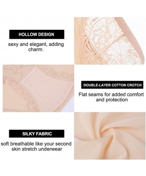 Panties Women's Plus Size Stretch Sexy Lace Underwear Frozen Silk Seamless Briefs with Ice Silky Tactile Touch Panties 3 Pack...