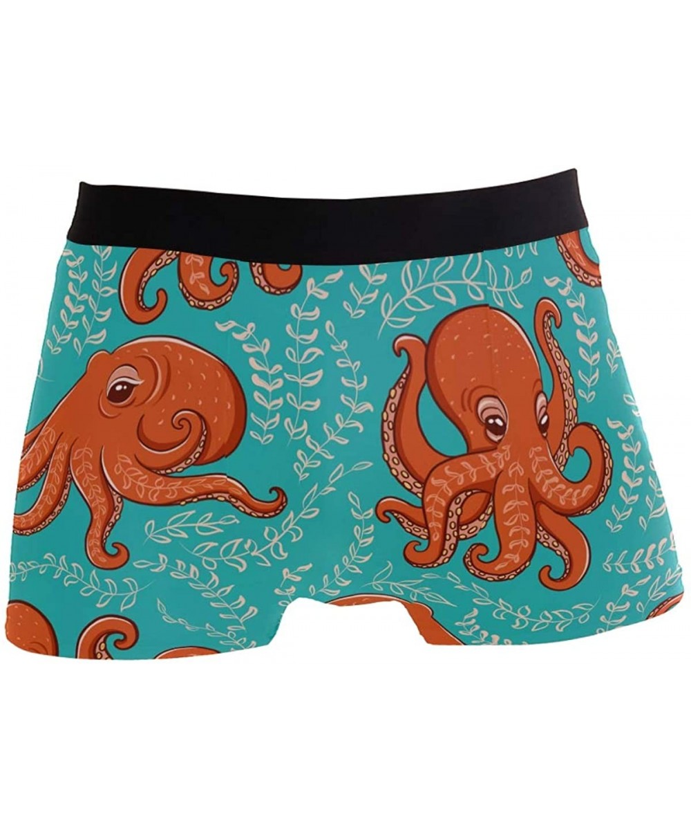 Boxer Briefs Cute Sea Octopus Boxer Briefs for Men Boy Youth Soft Comfort Underwear Polyester Spandex - CJ18N0RRA5Q