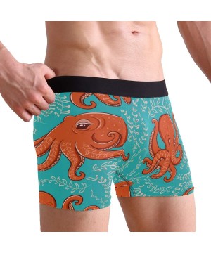 Boxer Briefs Cute Sea Octopus Boxer Briefs for Men Boy Youth Soft Comfort Underwear Polyester Spandex - CJ18N0RRA5Q