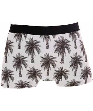 Boxer Briefs Man's Funny Pattern Waistband Boxer Brief Stretch Swimming Trunk - Palm Trees - CL18OA44GI8