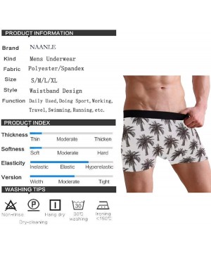 Boxer Briefs Man's Funny Pattern Waistband Boxer Brief Stretch Swimming Trunk - Palm Trees - CL18OA44GI8