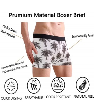 Boxer Briefs Man's Funny Pattern Waistband Boxer Brief Stretch Swimming Trunk - Palm Trees - CL18OA44GI8