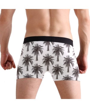 Boxer Briefs Man's Funny Pattern Waistband Boxer Brief Stretch Swimming Trunk - Palm Trees - CL18OA44GI8