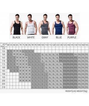 Shapewear Men's Body Shaper Vest T-Shirt Workout Tank Tops Compression Vest Sleeveless Abdomen Shapewear - Black - C019DI77Y0K