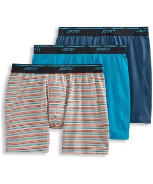 Briefs Men's Underwear MaxStretchT Midway Brief - 3 Pack - Sailors Blue/ Turquoise/ Jazzy Stripe - CP195M0GOA8