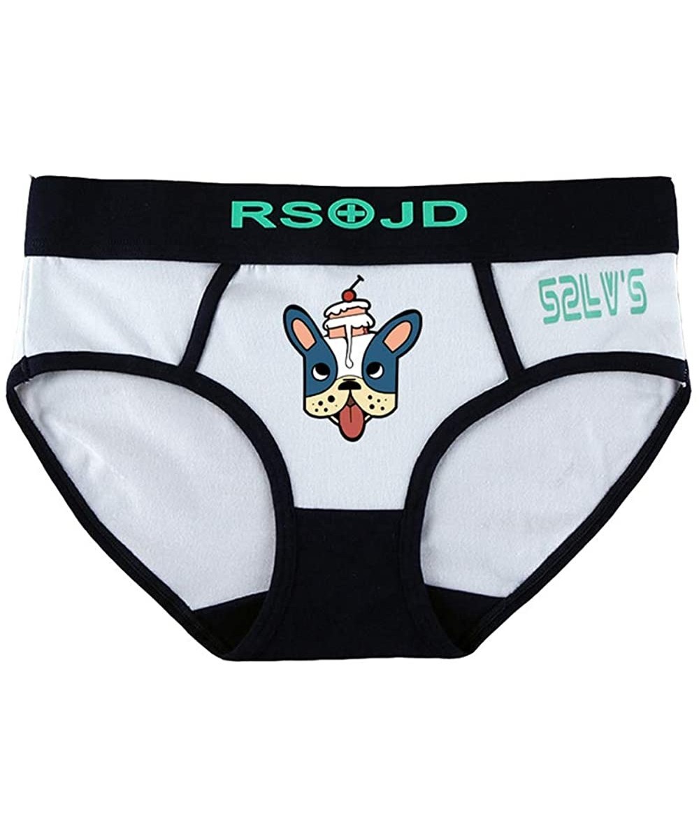 Panties Cotton Cartoon Boyshort 3 Pack Boxer Briefs for Tomboy Trans Lesbian - White - C218ZTDN7OG