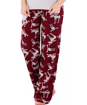 Tops Fitted Pajamas for Women- Cute Pajama Pants and Top Set- Separates - Funky Moose Pajama Pants - CX12INADBM3