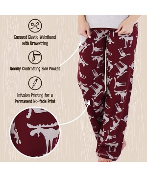 Tops Fitted Pajamas for Women- Cute Pajama Pants and Top Set- Separates - Funky Moose Pajama Pants - CX12INADBM3