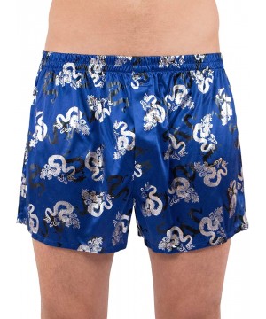 Boxers Metallic Dragon Boxer Short - Blue - CC18XN33QKW