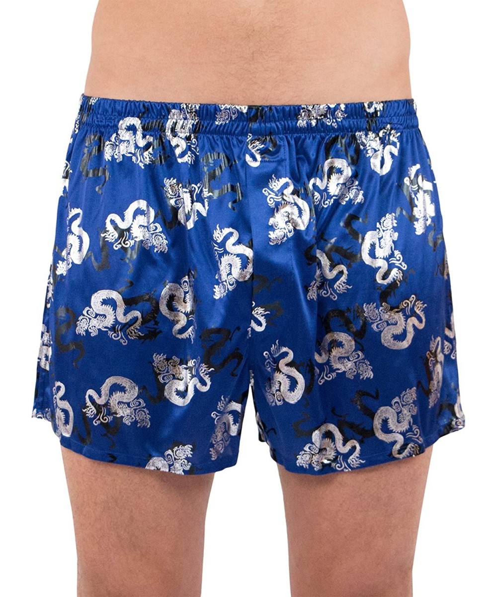 Boxers Metallic Dragon Boxer Short - Blue - CC18XN33QKW