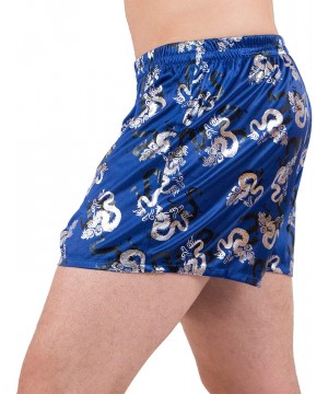 Boxers Metallic Dragon Boxer Short - Blue - CC18XN33QKW