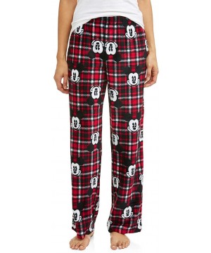 Bottoms Women's Mickey Mouse Plush Fleece Sleep Pants - Black - C018LUI65Q0