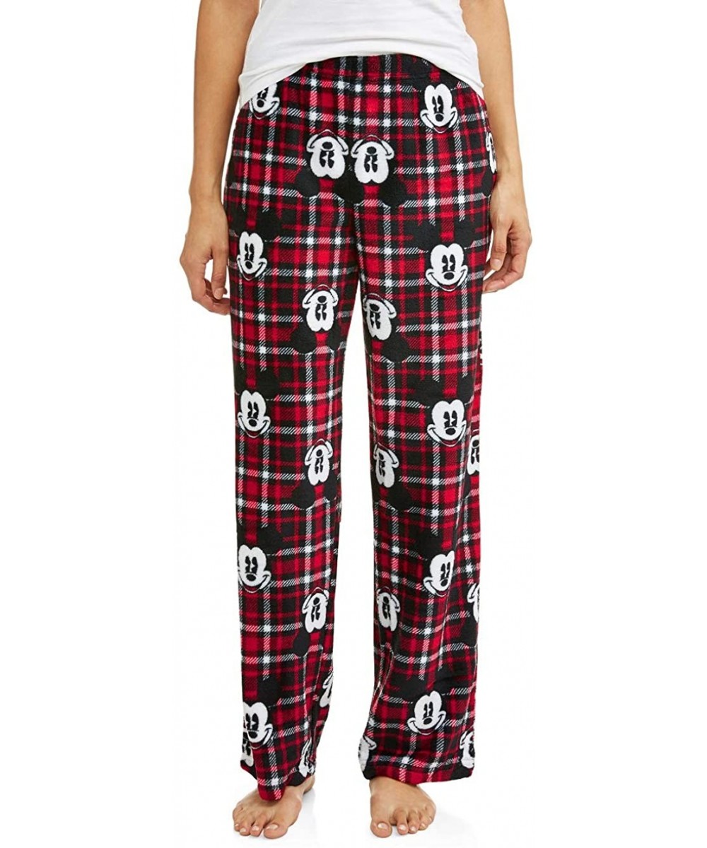 Bottoms Women's Mickey Mouse Plush Fleece Sleep Pants - Black - C018LUI65Q0