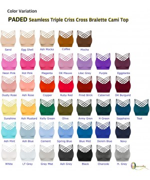 Camisoles & Tanks Padded Seamless Triple Criss Cross Bralette Cutout Caged Cami Crop Top for Women- Plus Size - [A003] Olive ...