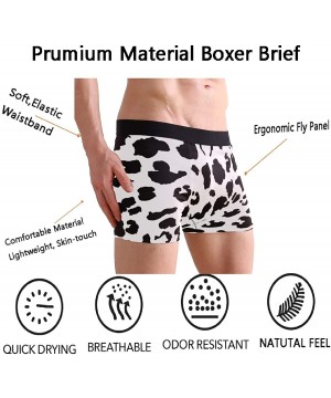 Boxer Briefs Man's Funny Pattern Waistband Boxer Brief Stretch Swimming Trunk - Cow Skin - CI18OA55T4R