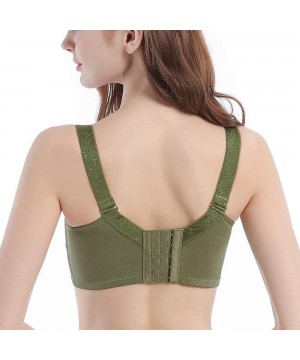 Bras Women's Minimizer Lace Bra-Wireless Unpadded Plus Size Bra Sexy Full Coverage Bra 34C-44DDD - Olive - C51989TL6MN