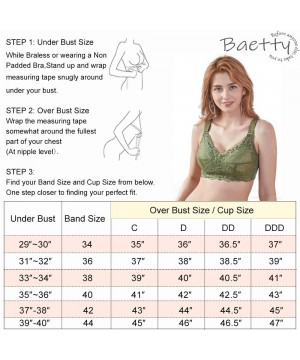 Bras Women's Minimizer Lace Bra-Wireless Unpadded Plus Size Bra Sexy Full Coverage Bra 34C-44DDD - Olive - C51989TL6MN