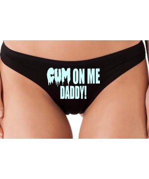 Panties Cum On Me Daddy DDLG cumslut Slut Sexy Black Thong Underwear - Baby Blue - C118LSWQDGY