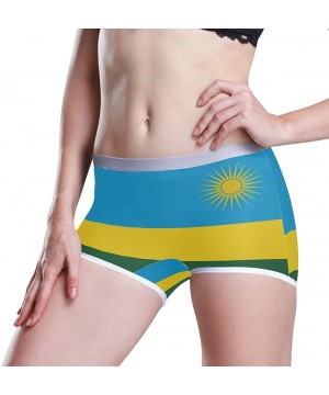 Panties Women's Seamless Boyshort Panties Puerto Rico Flag Underwear Stretch Boxer Briefs - Rwanda Flag - CM18SZM4YOC