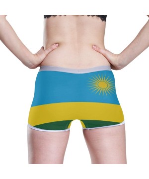 Panties Women's Seamless Boyshort Panties Puerto Rico Flag Underwear Stretch Boxer Briefs - Rwanda Flag - CM18SZM4YOC