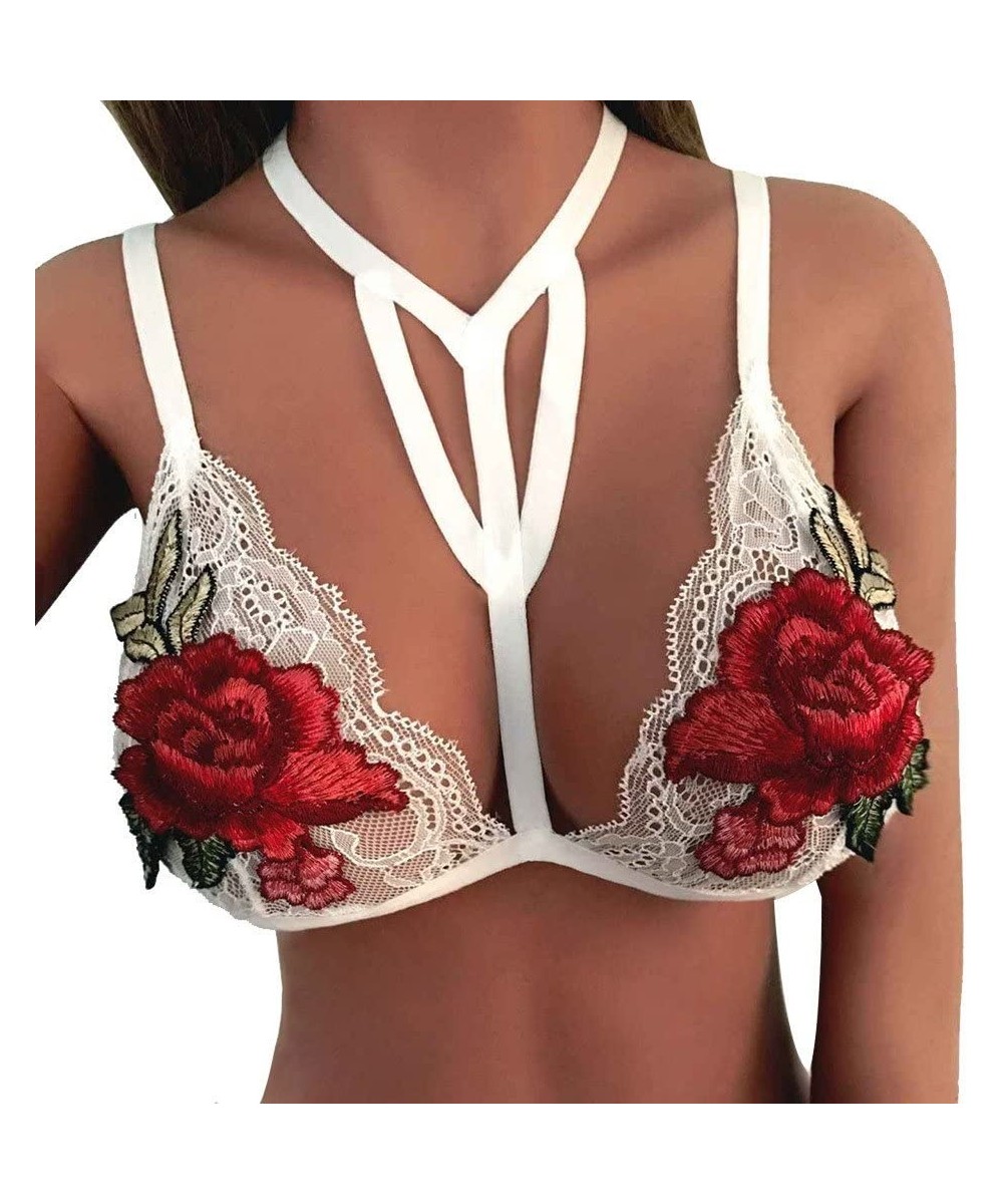 Bras Underwear LJSGB Sexy Halter Neck Lace Embroidered Appliques Floral Bralette 3/4 Cup Bra Sell Like Hot Cakes Bras For Wom...