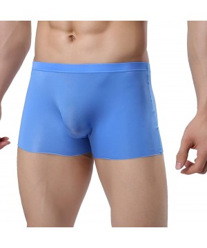 Boxer Briefs Men's Traceless Underwear Ice Silk Boxer Brief - 4-pack Blue - CA186OL60UK