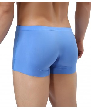 Boxer Briefs Men's Traceless Underwear Ice Silk Boxer Brief - 4-pack Blue - CA186OL60UK