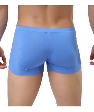 Boxer Briefs Men's Traceless Underwear Ice Silk Boxer Brief - 4-pack Blue - CA186OL60UK