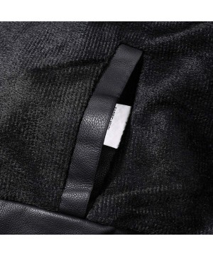 Thermal Underwear Men's Vintage Leather Jacket Lightweight Windproof Faux Leather Coat Stand Collar Motorcycle Outwear with Z...