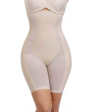 Shapewear Women's Seamless Shapewear High Waist Butt Lifter Body Shaper Tummy Control Thigh Slimmer - Nude - CJ18Y2XMMA8