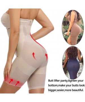 Shapewear Women's Seamless Shapewear High Waist Butt Lifter Body Shaper Tummy Control Thigh Slimmer - Nude - CJ18Y2XMMA8