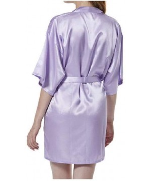 Robes Women Cardigan Pure Colour Charmeuse Short Bridesmaid Spa Robe AS1 S - As1 - C419DCW2A24