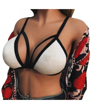 Accessories Sexy Women Elastic Cage Bra Lace Camisole Tank Tops Bra Bustier Bandage Teddy Corset S-XL - White - CS195AWAQUW