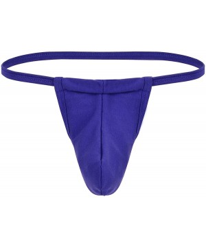 G-Strings & Thongs Mens Low Rise Micro Bikini Thong G-String Pouch O-Ring Jockstraps Swim Briefs Underwear - Blue - CB19DWIC632