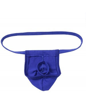 G-Strings & Thongs Mens Low Rise Micro Bikini Thong G-String Pouch O-Ring Jockstraps Swim Briefs Underwear - Blue - CB19DWIC632