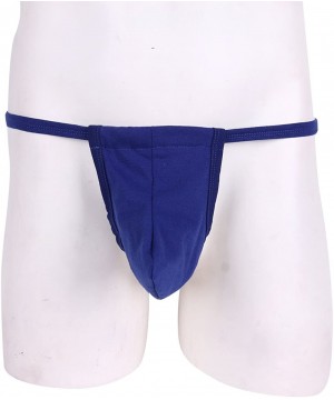 G-Strings & Thongs Mens Low Rise Micro Bikini Thong G-String Pouch O-Ring Jockstraps Swim Briefs Underwear - Blue - CB19DWIC632