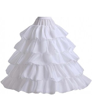 Slips Women's Full Length Petticoat Slips Bridal Tulle Lace Crinoline Underskirt - White3 - CP12O1ZHC29