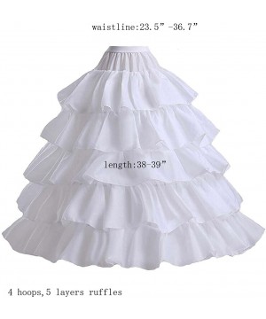 Slips Women's Full Length Petticoat Slips Bridal Tulle Lace Crinoline Underskirt - White3 - CP12O1ZHC29