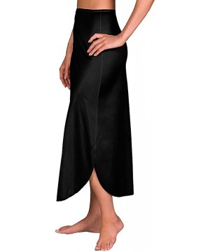 Slips Shadowline Lingerie Plus Size Long Half Slips 35" - 2115 (3X Plus- Black) - CX12IGCK4DD